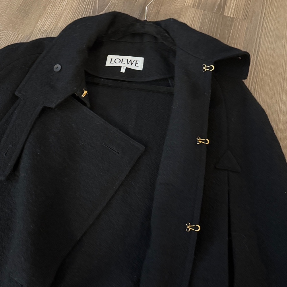 Black Loewe wool military cape - Picture 6 of 12